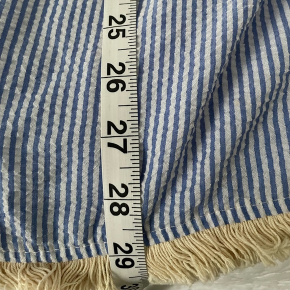 NWT Rebellion Embroidered Blue & White Striped Seersucker Shift Dress Sz XL - Picture 9 of 10